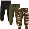 Sweet Hearts Girls Sweatpants - 3 Pack Super Soft Performance Jogger Girls Pants: Made in USA (Sizes 5-18), Size 5-6, Black/Camo/Army Green view 3