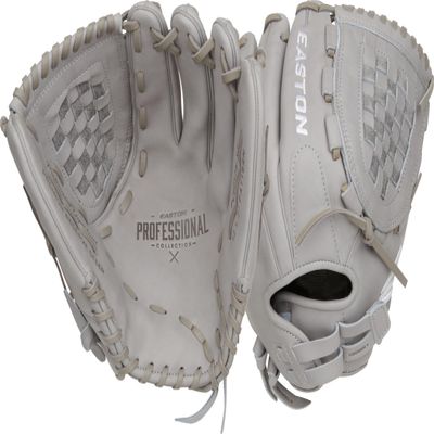 Easton | Professional Collection Fastpitch Softball Glove | Left Hand Throw | 12.5" - Basket Web | Grey