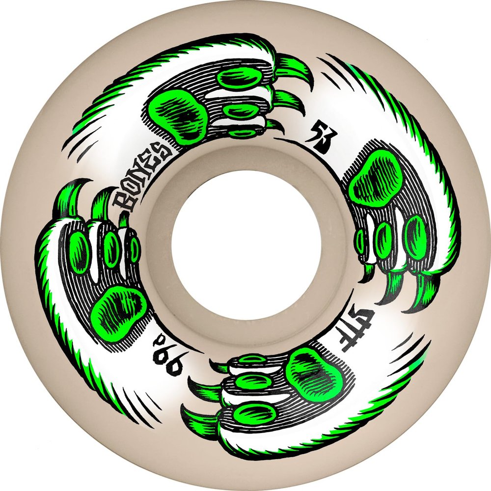 Bones Wheels Street Tech Formula STF Skateboard Wheels, Kitty Twister, 53mm, 99A, V5 Sidecut