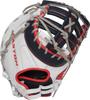 Easton | Professional Collection Fastpitch First Base Mitt | Left Hand Throw | 13" - Single Post Double Bar Web | White/Navy/Red view 3