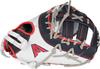 Easton | Professional Collection Fastpitch First Base Mitt | Left Hand Throw | 13" - Single Post Double Bar Web | White/Navy/Red view 4