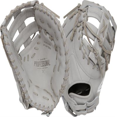 Easton | Professional Collection Fastpitch First Base Mitt | Right Hand Throw | 13" - Single Post Double Bar Web | Grey