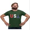 Go All Out XX-Large Forest Green Mens Commemorative USA Eiffel Tower 2024 Team USA France T-Shirt view 1