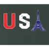 Go All Out XX-Large Forest Green Mens Commemorative USA Eiffel Tower 2024 Team USA France T-Shirt view 4