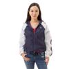 U.S. POLO ASSN. Women's Hooded Raglan Sleeve Varsity Windbreaker W/Piping Poly Mesh Lining, Evening Blue, Large view 1