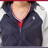 U.S. POLO ASSN. Women's Hooded Raglan Sleeve Varsity Windbreaker W/Piping Poly Mesh Lining, Evening Blue, Large view 2