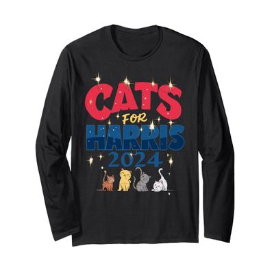 Cat Design Cats for Kamala Funny Harris Supporter Long Sleeve T-Shirt