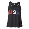 Go All Out XX-Large Black Women Flowy Commemorative USA Eiffel Tower 2024 Team USA France Sleeveless Tank Top T-Shirt view 1