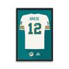 Sporticulture NFL American Football Miami Dolphins - Bob Griese Jersey Print Framed Wall Art Picture Poster for Boys Bedroom and Man Cave Decor - Ready to Hang, White 19.5" x 25", Medium view 1