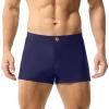 Boxer Shorts for Men Solid Boxer Shorts with Button Fly Classic Mens Underwear Boxers Homewear Dark Blue view 1