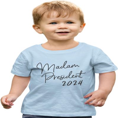 Go All Out 5T Light Blue Toddler Script Madam President Toddler T-Shirt