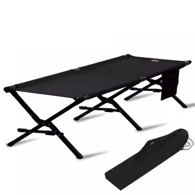 WDFYJ Oversized Camping Cot Supports 200 lbs Sleeping Bed Folding Steel Frame Portable with Carry Bag(Color 3)