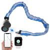 Dhiedas Fingerprint Bike Chain Lock, Heavy Duty Bluetooth Bike Lock Waterproof Biometric Keyless Anti-Theft Lock with 3.3 Feet Long Chain Lock for eBike Scooter Gate Ski Snowboard
