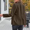 Blazers for Women Casual Open Front Long Sleeve Work Office Blazer Jacket Fashion Button Lapel Blazer with Pockets, view 3