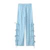 Y2K Gingham Pants for Women Bow Tie Side Slit Wide Leg Lounge Loose Fit Plaid Trousers Teen Girls Going Out Pants view 1