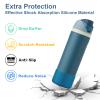 2PCS Silicone Water Bottle Boot for Owala 24oz, Protective Bottom Bumper Anti-Slip Sleeve for FreeSip, Twist, and Flip Stainless Steel Bottles, Dishwasher Safe and BPA Free(Dark Blue) view 3