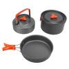 Complete Camping Cooking Set, Camping Cookware Mess Kit, Non-Stick Cooking Equipment Lightweight Stackable Pot Pan Bowls for 2-3 People, Includes Tea Kettle, Frying Pan,Storage Bag, Outdoor Adventures view 1