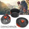 Complete Camping Cooking Set, Camping Cookware Mess Kit, Non-Stick Cooking Equipment Lightweight Stackable Pot Pan Bowls for 2-3 People, Includes Tea Kettle, Frying Pan,Storage Bag, Outdoor Adventures view 2
