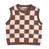 Hyipels Women's Sweater Vest,Y3K Sleeveless Pattern Preppy Style Knitted Crop Tank Top for Girl view 1