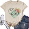 Adventure Awaits Shirt for Women Funny Mountain Road Graphic Kindness Heart Printed Tee Top Hiking Outdoor Workout Tops, Apricot XXL view 1