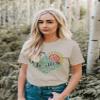 Adventure Awaits Shirt for Women Funny Mountain Road Graphic Kindness Heart Printed Tee Top Hiking Outdoor Workout Tops, Apricot XXL view 2