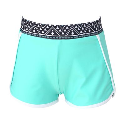 Yruioon Girls Floral High Waistband Swim Shorts Quick-Dry Boyshorts Trunk Summer Hot Bottoms Geometric Black 12 Years