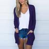 JOFOW Healthy Sports Long Cardigan Soft and Comfortable Women's Wool Cardigan Soft Wool Cardigan Sweatshirt Work Casual Slim Sweater (A-Purple,Small) view 2