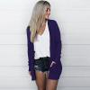 JOFOW Healthy Sports Long Cardigan Soft and Comfortable Women's Wool Cardigan Soft Wool Cardigan Sweatshirt Work Casual Slim Sweater (A-Purple,Small) view 3
