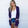 JOFOW Healthy Sports Long Cardigan Soft and Comfortable Women's Wool Cardigan Soft Wool Cardigan Sweatshirt Work Casual Slim Sweater (A-Purple,Small) view 4