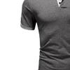 JEKE-DG Men's Slim Fit Color Matching Polo Shirt Lightweight Soft Golf Lapel T Shirt Casual Solid Short Sleeve T-Shirts (Dark Grey,4XL) view 2