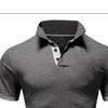 JEKE-DG Men's Slim Fit Color Matching Polo Shirt Lightweight Soft Golf Lapel T Shirt Casual Solid Short Sleeve T-Shirts (Dark Grey,4XL) view 3