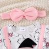 JLKGICF Baby Girl Halloween Thanksgiving Christmas Outfit Ghost Turkey Santa Claus Romper Skirt Overalls Dress Winter Clothes (Pink Cute Ghost, 9-12 Months) view 4
