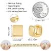 14K Gold Small Chunky Huggie Hoop Earrings for Women Trendy Hypoallergenic Silver Earrings Small Thick Chunky Geometric Minimalist Hoops for Jewelry Gifts view 4