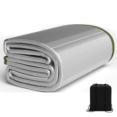 Aluminium Foil Sleeping Mat Foam Mats 7mm Thick Outdoor Double-Sided Moisture-Proof Foldable Tent Floor Mat Heat Insulating Blanket Thermal Camping Ultralight Silver(1m x 2m)