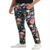 Lars Amadeus Floral Printed Pants for Men's Contrasting Colors Flat Front Flower Pattern Dress Pants 30 Black view 1