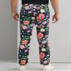 Lars Amadeus Floral Printed Pants for Men's Contrasting Colors Flat Front Flower Pattern Dress Pants 30 Black view 3