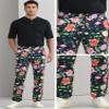 Lars Amadeus Floral Printed Pants for Men's Contrasting Colors Flat Front Flower Pattern Dress Pants 30 Black view 4