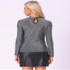 Allegra K Sparkle Cut Out Top for Women's Mock Neck Long Sleeve Party Glitter Tops X-Small Black view 3