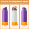 2PCS Silicone Water Bottle Boot for Owala 40oz, Protective Bottom Bumper Anti-Slip Sleeve for FreeSip, Twist, and Flip Stainless Steel Bottles, Dishwasher Safe and BPA Free(Orange) view 2