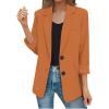 PETCDIM Womens Business Professional Blazers Casual Long Sleeve Lapel Collar Office Suit Jackets Plus Size Open Front Button Up Work Blazer Jackets Outfits Orange view 1
