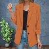 PETCDIM Womens Business Professional Blazers Casual Long Sleeve Lapel Collar Office Suit Jackets Plus Size Open Front Button Up Work Blazer Jackets Outfits Orange view 2