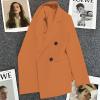 PETCDIM Womens Business Professional Blazers Casual Long Sleeve Lapel Collar Office Suit Jackets Plus Size Open Front Button Up Work Blazer Jackets Outfits Orange view 3