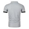 JEKE-DG Men's Slim Fit Color Matching Polo Shirt Lightweight Soft Golf Lapel T Shirt Casual Solid Short Sleeve T-Shirts (Light Grey,M) view 3