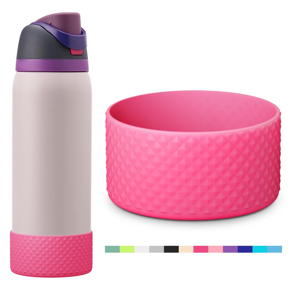 yoelike Silicone Water Bottle Boot for Owala 32 oz, 2PCS Anti-Slip Protective Sleeve for FreeSip/Twist/Flip, Watter Bottle Accessories, Bottom Bumper Cover, Dishwasher Safe, BPA Free
