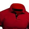 JEKE-DG Men's Slim Fit Color Matching Polo Shirt Lightweight Soft Golf Lapel T Shirt Casual Solid Short Sleeve T-Shirts (Wine Red,S) view 3