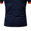 JEKE-DG Men's Slim Fit Color Matching Polo Shirt Lightweight Soft Golf Lapel T Shirt Casual Solid Short Sleeve T-Shirts (Navy Blue Orange,M) view 4