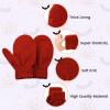 Toddler Mittens Kids Soft Knitted Gloves Warm Toddler Winter Mittens Thick Cold Protection Gloves for Baby Boys Girls Black view 4
