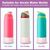 2PCS Silicone Water Bottle Boot for Owala 40oz, Protective Bottom Bumper Anti-Slip Sleeve for FreeSip, Twist, and Flip Stainless Steel Bottles, Dishwasher Safe and BPA Free(Pink) view 2