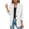 Blazers for Women Casual Open Front Long Sleeve Work Office Blazer Jacket Fashion Button Lapel Blazer with Pockets, Womens Blazer view 1