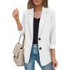 Blazers for Women Casual Open Front Long Sleeve Work Office Blazer Jacket Fashion Button Lapel Blazer with Pockets, Womens Blazer view 2